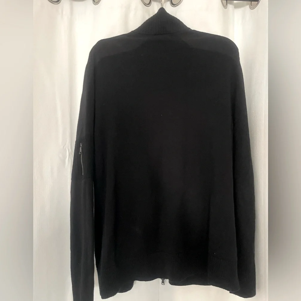 Banana Republic Men's Black Zip-Up Sweater XL